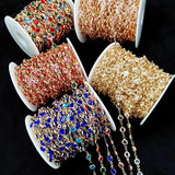 1M Colorful Crystal Glass Beads Chain Necklace for DIY Jewelry Making