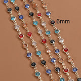 1M Colorful Crystal Glass Beads Chain Necklace for DIY Jewelry Making