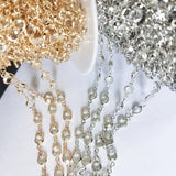 1M Colorful Crystal Glass Beads Chain Necklace for DIY Jewelry Making