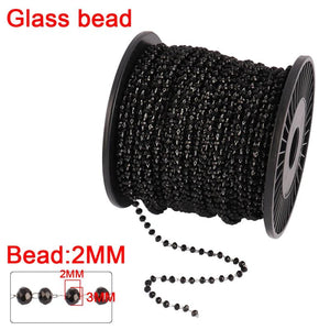 1 Meter Stainless Steel Pearls Chains Glass Beads Chain