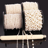 1 Meter Stainless Steel Pearls Chains Glass Beads Chain