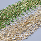 1m Green Crystal Beaded Chain for DIY Jewelry Making