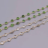 1m Green Crystal Beaded Chain for DIY Jewelry Making