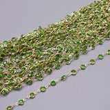 1m Green Crystal Beaded Chain for DIY Jewelry Making