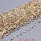 1m Green Crystal Beaded Chain for DIY Jewelry Making