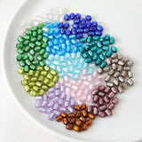 6PCS Oval Glass Beads Silver Foil DIY Jewelry Making Supplies
