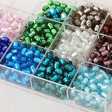 6PCS Oval Glass Beads Silver Foil DIY Jewelry Making Supplies