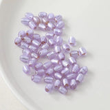 6PCS Oval Glass Beads Silver Foil DIY Jewelry Making Supplies