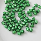 6PCS Oval Glass Beads Silver Foil DIY Jewelry Making Supplies