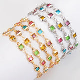 4mm Crystal Glass Bead Copper Chain for DIY Jewelry Making