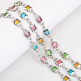 4mm Crystal Glass Bead Copper Chain for DIY Jewelry Making