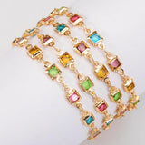 4mm Crystal Glass Bead Copper Chain for DIY Jewelry Making
