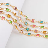 4mm Crystal Glass Bead Copper Chain for DIY Jewelry Making