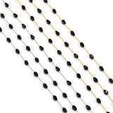 1m Stainless Steel Crystal Glass Beads Chains DIY Jewelry Making