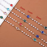 1M Colorful Glass Beads Chain for Jewelry Making DIY