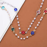 1M Colorful Glass Beads Chain for Jewelry Making DIY