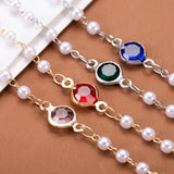1M Colorful Glass Beads Chain for Jewelry Making DIY