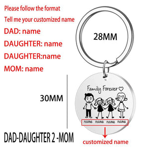 Personalized Family Keychain Custom Mom Dad Daughter Son Pet Key Chain