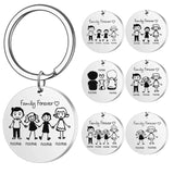 Personalized Family Keychain Custom Mom Dad Daughter Son Pet Key Chain