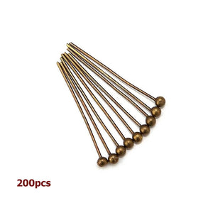 100-200Pcs Gold/Silver Head Pins Jewelry Making Beading Diy