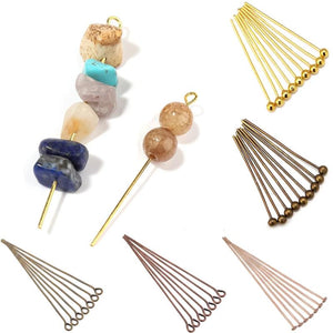 100-200Pcs Gold/Silver Head Pins Jewelry Making Beading Diy