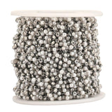 2M Pearl Necklace Chains Stainless Steel Glass Beads Chain Jewelry