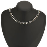 2M Pearl Necklace Chains Stainless Steel Glass Beads Chain Jewelry