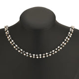 2M Pearl Necklace Chains Stainless Steel Glass Beads Chain Jewelry