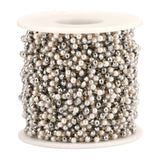 2M Pearl Necklace Chains Stainless Steel Glass Beads Chain Jewelry