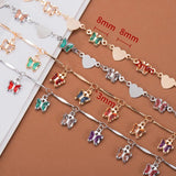 1M Crystal Butterfly Copper Chain Glass Beaded Love Heart Chain