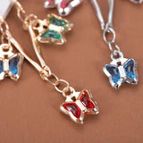 1M Crystal Butterfly Copper Chain Glass Beaded Love Heart Chain