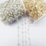 1m Crystal Butterfly Love Heart Glass Beaded Chain for Jewelry Making