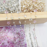 1m Crystal Butterfly Love Heart Glass Beaded Chain for Jewelry Making