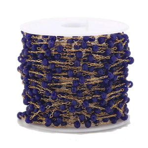 1M 3.5mm Golden Glass Bead Chains DIY Jewelry Findings