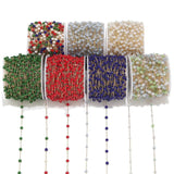 1M 3.5mm Golden Glass Bead Chains DIY Jewelry Findings