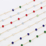 1M 3.5mm Golden Glass Bead Chains DIY Jewelry Findings