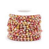 1m Stainless Steel Glass Beads Chains for DIY Jewelry Making