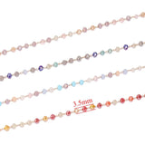 1m Stainless Steel Glass Beads Chains for DIY Jewelry Making