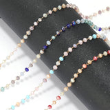 1m Stainless Steel Glass Beads Chains for DIY Jewelry Making