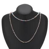 1m Stainless Steel Glass Beads Chains for DIY Jewelry Making