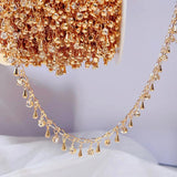 1m Droplet Pendant Chain Rhinestone Crystal Glass Bead Bracelet Necklace