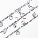 1m Crystal Beaded Chain Glass Beads Necklace Bracelet DIY Supplies