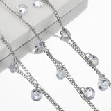 1m Crystal Beaded Chain Glass Beads Necklace Bracelet DIY Supplies