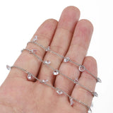 1m Crystal Beaded Chain Glass Beads Necklace Bracelet DIY Supplies