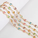 1m 4mm Crystal Bead Copper Chains Dopamine Rhinestone Necklace