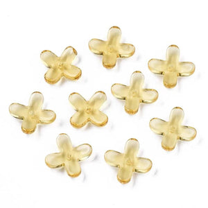 50PC Transparent Glass Beads Light Khaki 12x9.5mm DIY Jewelry Making
