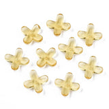 50PC Transparent Glass Beads Light Khaki 12x9.5mm DIY Jewelry Making