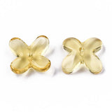 50PC Transparent Glass Beads Light Khaki 12x9.5mm DIY Jewelry Making