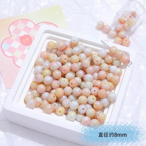 Jade Gradient Smudge Glass Bead DIY Jewelry Making Materials
