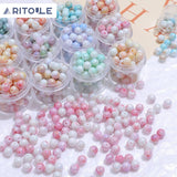 Jade Gradient Smudge Glass Bead DIY Jewelry Making Materials